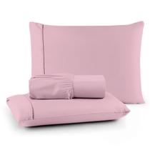 Roupa de Cama Lençol King 200 Fios Algodão 3 Peças em Ponto Palito Anti-Pilling com Toque Suave Premium