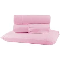 Roupa De Cama Liso Com 3 Peças Para Cama Solteiro Cor Rosa - DECORA SHOPPING