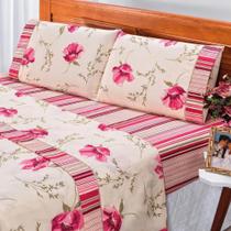 Roupa de Cama Queen 4 Peças Microfibra Estampado Sortidos Lindas Cores RC Confecções