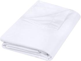 Roupa de cama Utopia de lençol plano, totalmente branca, macia, de microfibra escovada