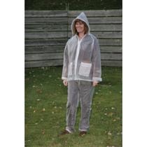 Roupa de chuva Boulder Creek Campmaster em vinil transparente de 3 peças, pequena