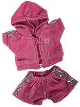 Roupa de corrida para bichos de pelúcia, divertida, esportiva, rosa com prata