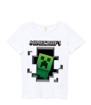 Roupa De Criança Minecraft Camiseta Infantil Branca