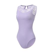 Roupa de dança feminina de balé de renda sem mangas da Leotard Lanbodance