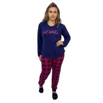 Roupa De Dormir Feminina Pijama Feminino Estampado Para O Inverno Frio Blusa Manga Longa E Calça - Cia do Corpo