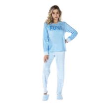 Roupa De Dormir Feminino Victory Adulto Plush Quente Listras