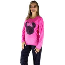 Roupa De Dormir Pijama Feminino Longo Com Estampas Conjunto Blusa Manga Comprida E Calça De Frio - Victory