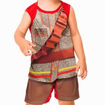 Roupa de Festa Junina Bebe Menino Fantasia Cangaceiro Com Regata e Short Caipira 3 a 18 meses Roupa de Festa Junina Bebe Menino Fantasia Cangaceiro Com Regata e Short Caipira 3 a 18 meses
