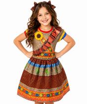 Roupa de Festa Junina Infantil Menina Fantasia Cangaceira Vestido Caipira Roupa de Festa Junina Infantil Menina Fantasia Cangaceira Vestido Caipira