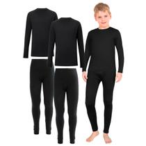 Roupa de Frio 2 Conjuntos Infantil Térmico Blusa + Calça Peluciado Inverno Quentinho