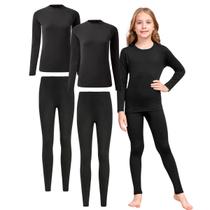 Roupa de Frio 2 Conjuntos Infantil Térmico Blusa + Calça Peluciado Inverno Quentinho