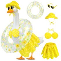 Roupa de ganso PaluQiya Hawaiian Goose com óculos de sol e coroa de flores
