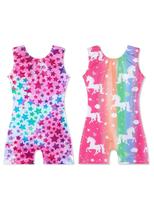 Roupa de ginástica EQSJIU Sparkle Toddler Girl, 2 pacotes 3T