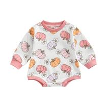 Roupa de Halloween Ayalinggo Newborn Pumpkin Patch Romper 3-6M