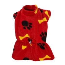 Roupa De Inverno Para Cães E Gatos - Vestido Vermelho P