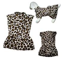 Roupa De Inverno Para Cães - Vestido Soft Onça Eg