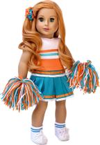 Roupa de líder de torcida para boneca de 18 polegadas blusa, saia, bandana Roupa de líder de torcida para boneca de 18 polegadas blusa, saia, bandana
