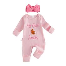 Roupa de menina Adobabirl My First Easter Newborn Romper rosa Roupa de menina Adobabirl My First Easter Newborn Romper rosa