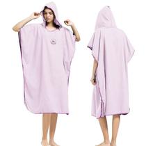 Roupa de mergulho de microfibra Surf Poncho Hiturbo que muda o roupão de banho rosa