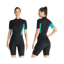 Roupa De Mergulho Feminina De Neoprene 3mm Curta Com Zíper Traseiro Para Natação, Mergulho, Roupa De Mergulho Feminina De Neoprene 3mm Curta Com Zíper Traseiro Para Natação, Mergulho,
