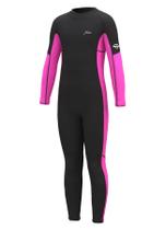 Roupa de mergulho Hevto Kids para meninas 5T completa 3/2 mm rosa neoprene