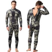 Roupa De Mergulho Neoprene 3Mm Camuflada Pesca Rio Mar - 2Xl