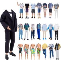 Roupa de moda casual e sapatos para boneco de 12 polegadas
