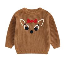 Roupa de Natal Aopwsrlyi Toddler Sweater Reindeer 3-6 meses