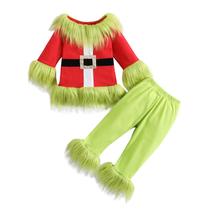 Roupa de Natal Socutebabe Toddler Kids Green Monster 6-12M Roupa de Natal Socutebabe Toddler Kids Green Monster 6-12M
