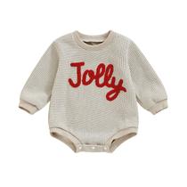 Roupa de Natal TwoPumpkin Baby Sweatshirt Romper 6-12M