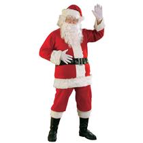 Roupa de Papai Noel Rubies, flanela vermelha brilhante com luvas para adultos XL
