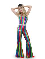 Roupa de peça única Nawgut Disco 70s 80s Sparkle Jumpsuit S