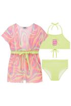 Roupa De Praia Infantil Biquini Em Malha Proteção Uv50+ E Saida De Praia Em Tule Kukiê Roupa De Praia Infantil Biquini Em Malha Proteção Uv50+ E Saida De Praia Em Tule Kukiê