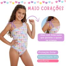 Roupa De Praia Piscina Maiô Juvenil Menina Proteção Uv50
