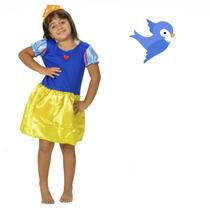 Roupa De Princesa Infantil Branca De Neve Com Coroa