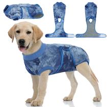 Roupa de recuperação cirúrgica para cães Kuoser Blue Tie Dye para cães M