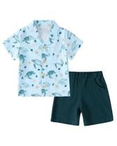 Roupa de verão para meninos YALLET, camisa e shorts 4-5T Roupa de verão para meninos YALLET, camisa e shorts 4-5T