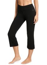 Roupa esportiva feminina Capri Jockey de algodão Stretch Slim Flare