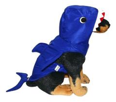 Roupa Fantasia Pet Cachorro Gato Tubarão Azul Halloween