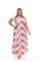 Roupa Feminina Plus Size Vestido longo estampado cod 360