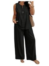 Roupa feminina SOLY HUX plus size, 2 peças, preta, 3G
