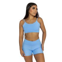 Roupa Fit De Academia Short + Top Alcinha Poliamida Fitness Premium