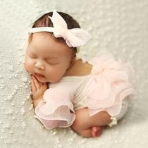 Roupa fotográfica Ylsteed Newborn Lace Macacão para menina +0-2M
