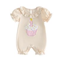 Roupa GOOCHEER First Birthday Baby Girl 1 Cake Romper 12-18M