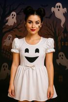 Roupa Halloween Fantasma Feminina Para Curtição Noturna Roupa Halloween Fantasma Feminina Para Curtição Noturna