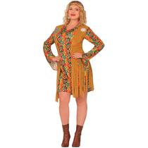 Roupa Hippie Anos 70 60 Fantasia Adulta Vestido Franja Luxo Roupa Hippie Anos 70 60 Fantasia Adulta Vestido Franja Luxo