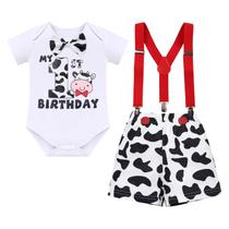 Roupa IDOPIP Cow 1st Birthday Boy para meninos de 12 meses Roupa IDOPIP Cow 1st Birthday Boy para meninos de 12 meses