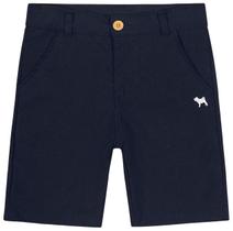 Roupa Infantil Bermuda Em Linho Menino Charpey Azul Short Com Zíper E Botão