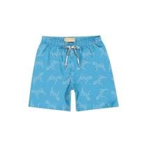 Roupa Infantil Bermuda Surf Azul Charpey Com Detalhe que Surge Molhada Elástico e Cordão na Cintura