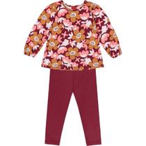 Roupa Infantil Blusa Feminina Manga Longa Estampa Rotativa Calça Legging Confortável Moda Inverno - KYLY